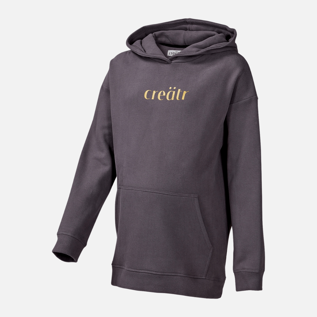 Grauer Hoodie mit goldenem creätr Logo