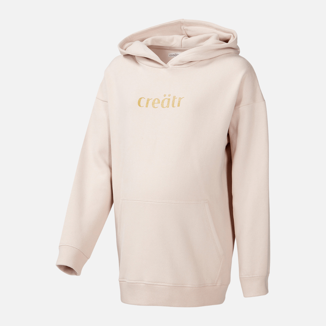 Rosa-beige Hoodie mit goldenem creätr Logo